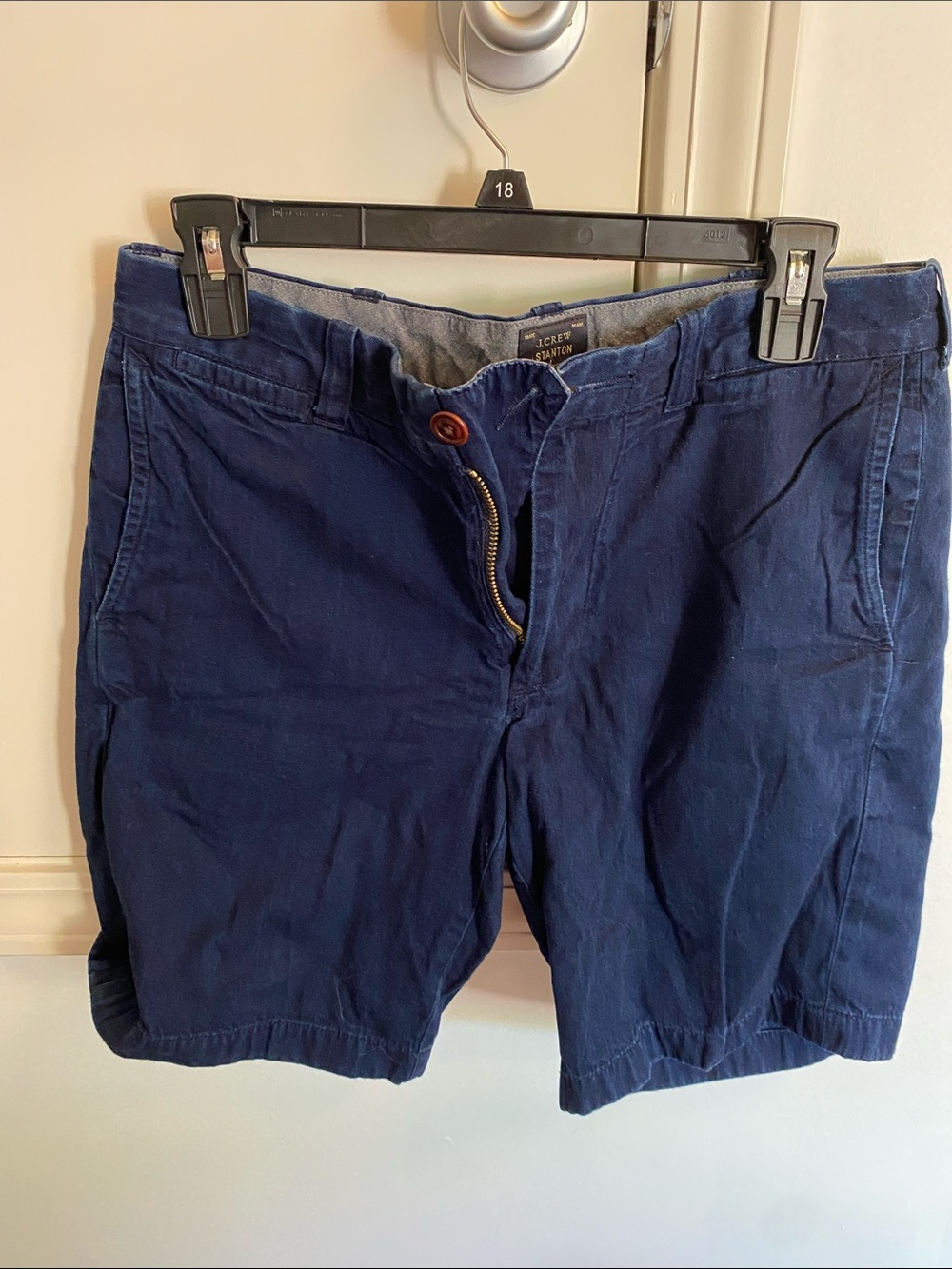 J. Crew Men's Navy Flat-Front Cotton Chino Shorts